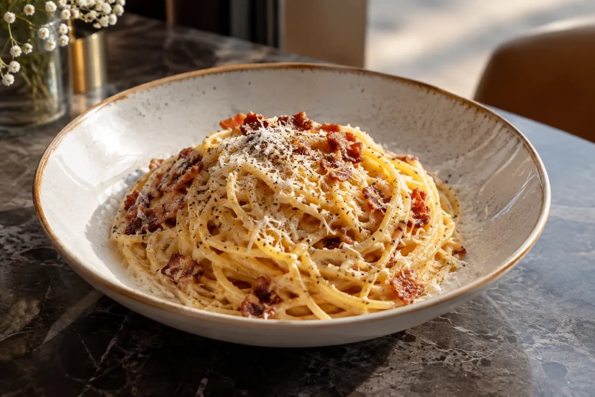 Carbonara Spaghetti at Your Moment Restaurant & Cafe
