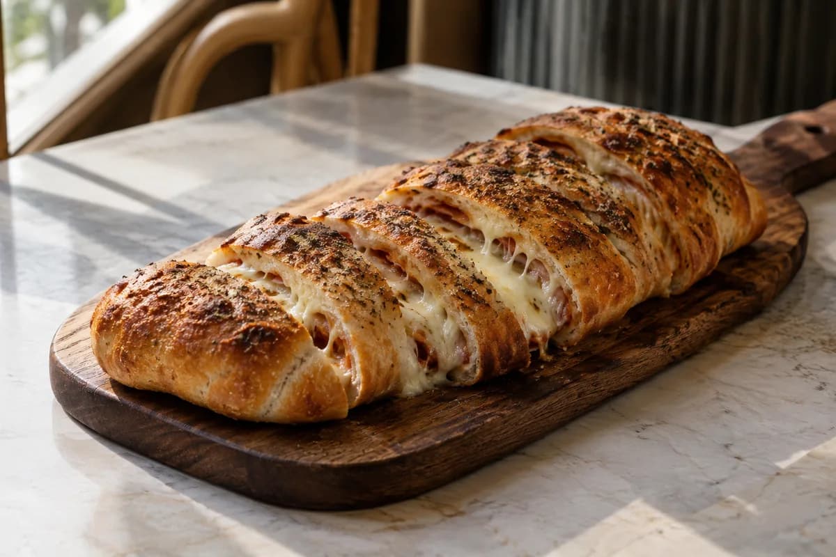 Cheesy Stromboli at Your Moment Restaurant & Cafe