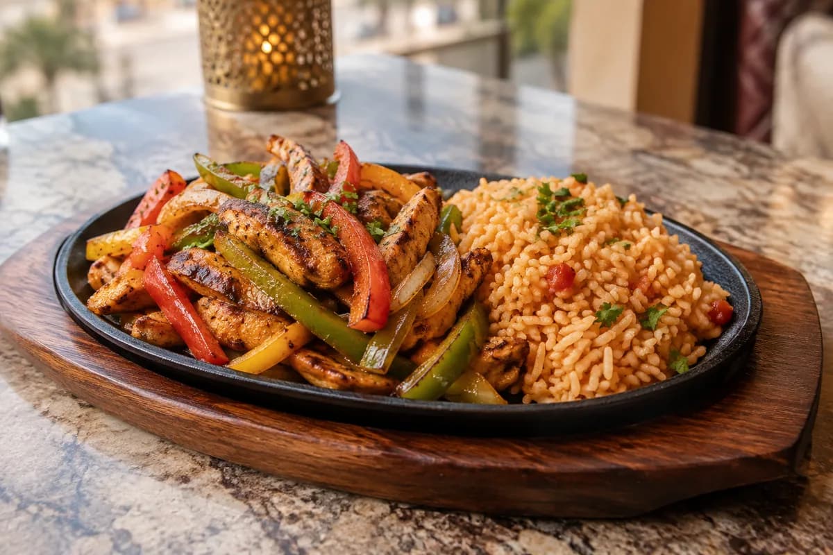Fajita with Rice at Your Moment Restaurant & Cafe