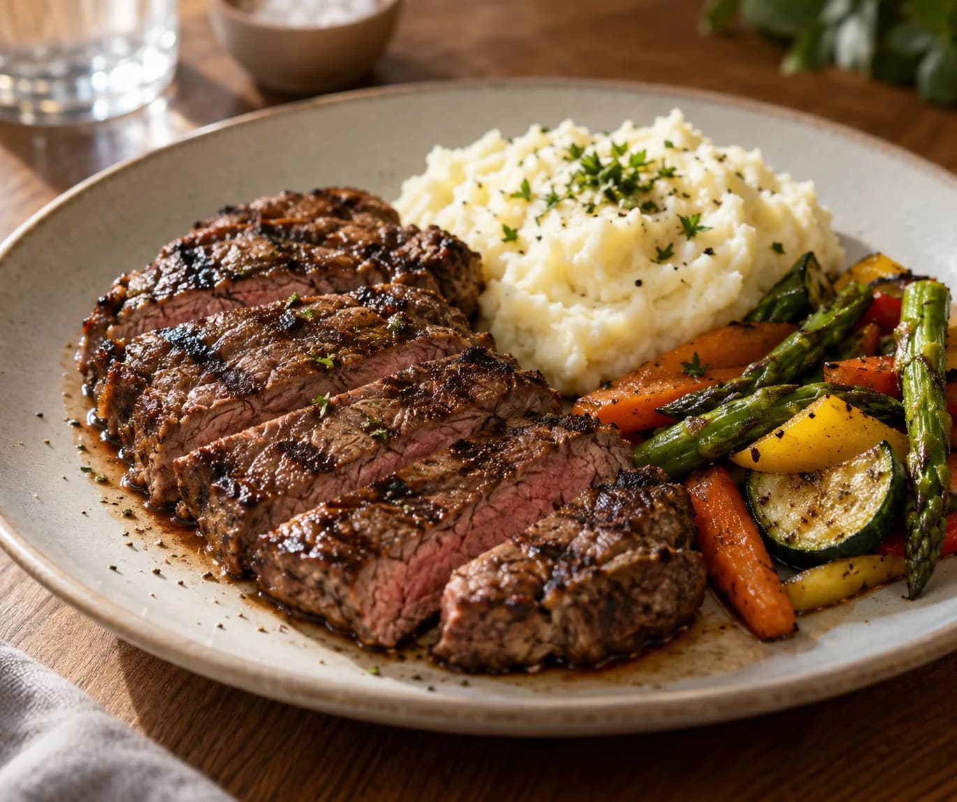 Moment Steak with Mashed Potato at Your Moment Restaurant & Cafe