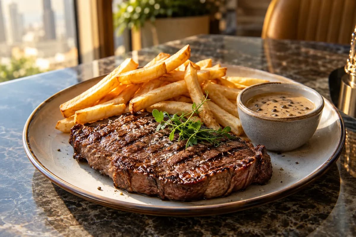 Steak & Chips at Your Moment Restaurant & Cafe