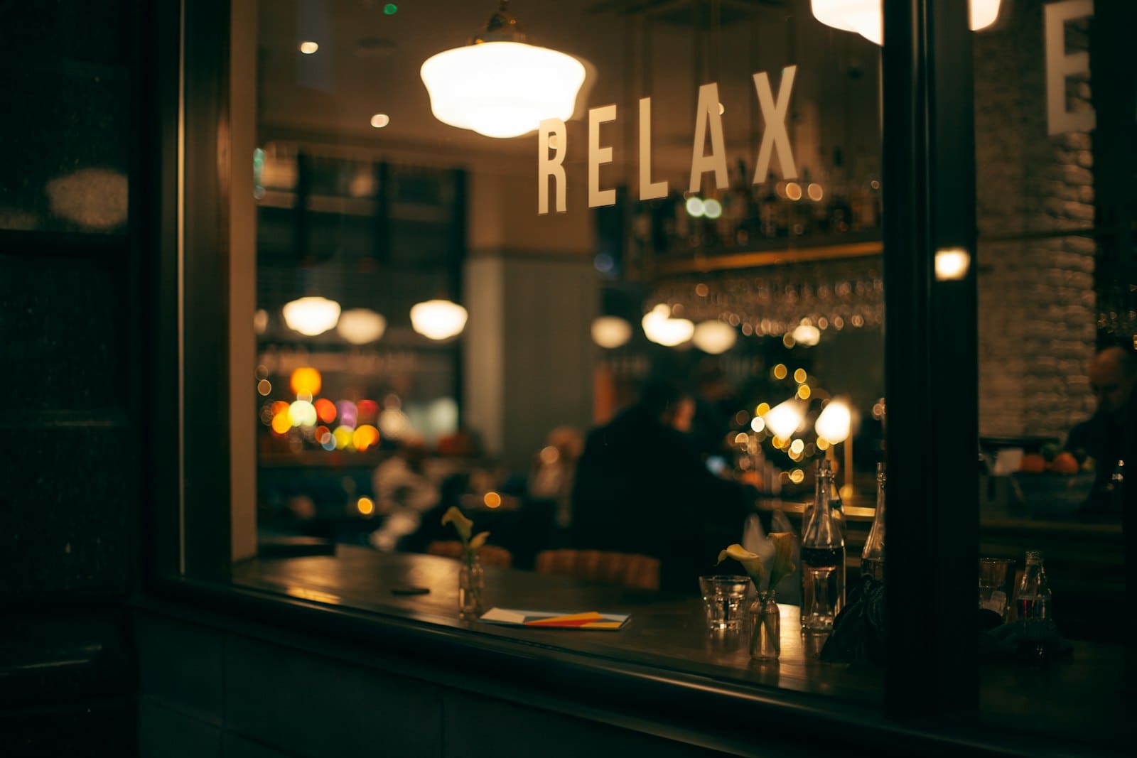 The outdoor seating area at the front of the restaurant